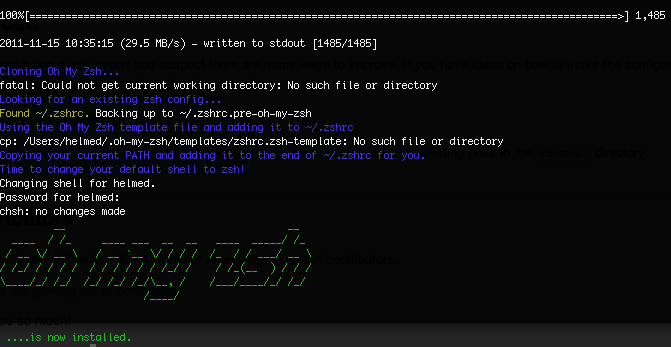 ZSH Installation Complete