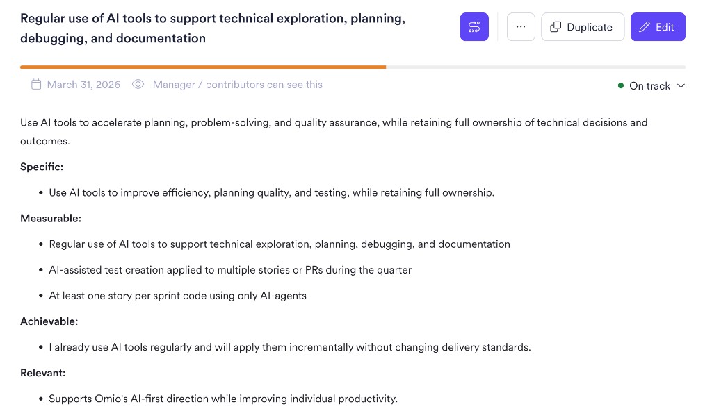 SMART goal: Regular use of AI tools for technical exploration, planning, debugging, and documentation