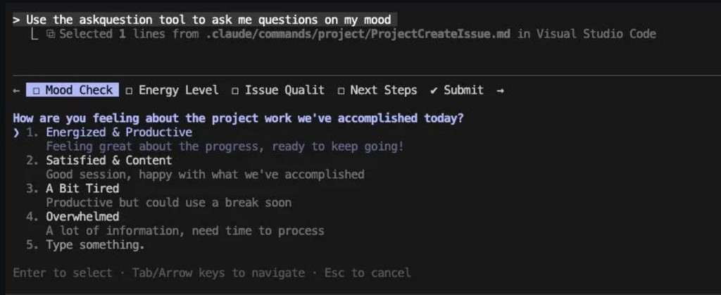 The Interactive Question Tool — structured clarification before execution