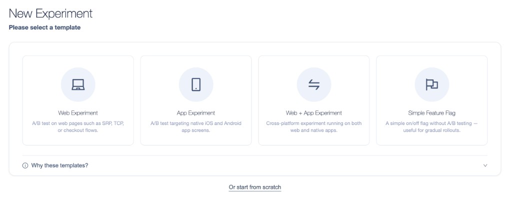 Experiment creation templates